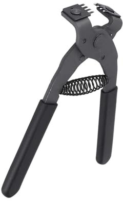 Leather Hole Punch Tool 6.7in Handheld Carbon Steel Silent Pliers Leather Craft Hole Punch Tool Leather Stitching Punch 4mm-4 Teeth (4 Teeth)