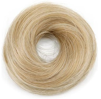 FDEETY Echthaar Dutt Haarteil für Damen Haarteil Mit Gummiband Braids Extensions Hochwertige Haarverlängerung(D)