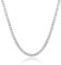 NEHZUS Tennis Halskette 18K Weißgold plattiert | 4,0mm Runde Cubic Zirkonia Cut Faux Diamond Tennis Kette für Frauen und Männer (45CM)