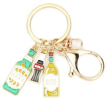 Gallkeat Schlüsselanhänger mit Weinglas, Trendiger Flaschen Schlüsselanhänger, Cola Soda Drink Wein Zubehör