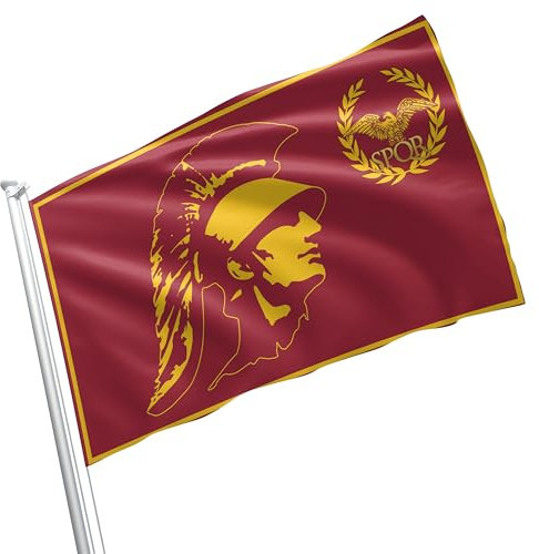 Bandiera cristiana occidentale SPQR Impero Romano Bandiera della Democrazia Europea Storia dell'Antica Roma - Materiale colorato anti-sbiadimento - Adatto per la decorazione della casa romana, il
