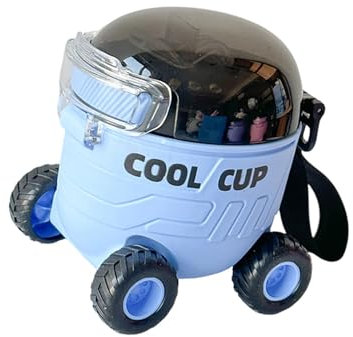 Uqezagpa Design creativo bambini bottiglia d'acqua con cannuccia morbida portatile giocattolo divertente portatile per le scienze