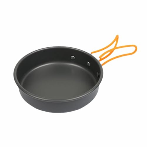 Homeily Camping Frying Pan – 8 Inch Aluminum Alloy Non-Stick Foldable | Folding Handles, Portable Cooking Pan, Mesh Bag Included, For Outdoor Camping, Picnic & Hiking