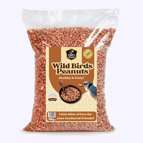 English's Peanuts for Wild Birds – Natural Bird Food for Garden Birds | No Mess High Energy Wild Bird Food | Ideal Nuts for Garden Feeders Bird Nutrition for Backyard Feeding 15-Kg Bag