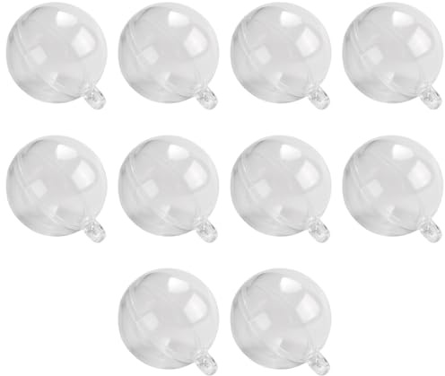 Qusedwey New Transparent Openable Plastic Ball Transparent Bauble Decoration Gift Box 3CM