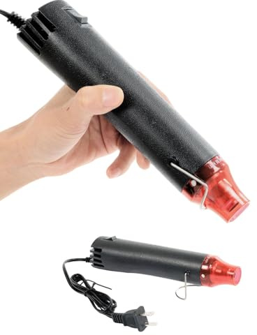 VortecSys Heat Gun for Crafting, 110V 300W Handed Hot Air Gun, 3.28FT Ultra-Long Cable Portable Heat Gun with Stand and Power Cord for Shrinking Wrapping PVC, DIY Embossing and Drying Paint (Black)