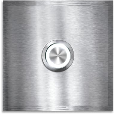 Metzler Edelstahl Türklingel - LED-Beleuchtet - Moderne Klingel-Platte - Größe: 100 x 100 mm - V2A