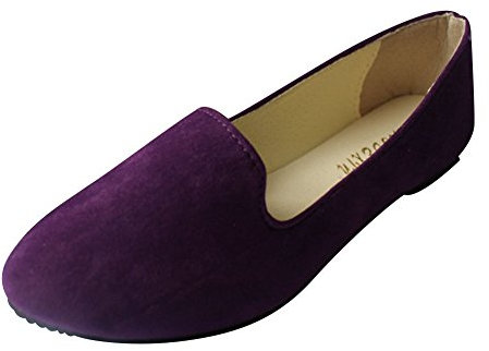 Donna Ballerine Basic in Ecopelle Elegante e Moda Scarpe Basse,Viola Scuro,EU 40