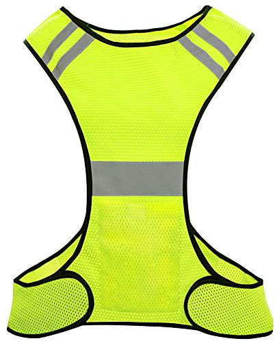 Biqing Sicherheitswesten,Warnweste,Atmungsaktiv&Leicht Reflektierende Weste für Outdoor-Aktivitäten Lauf Damen Herren.(Yellow)