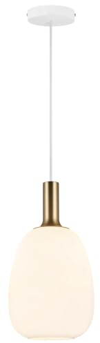 Nordlux Alton Pendant Light White Glass Dining Room E27 Mains 23cm
