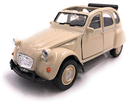 H-Customs 2CV Cabrio Modellauto Auto Lizenzprodukt 1:34-1:39 Beige Offen