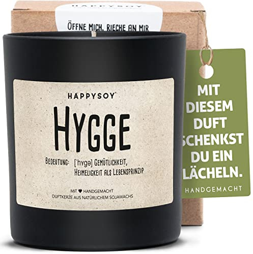 Hygge Soja Duftkerze im Glas mit Spruch natürlich handgemacht - nachhaltig persönlich Geschenk Geschenkidee für beste Mama Freundin Freund Familie - Deko Esstisch Vintage gemütliche Dekoidee