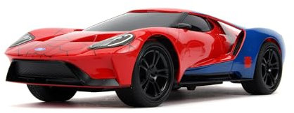 Jada - Marvel Spiderman - Voiture Radio Commandée Ford GT - Echelle 1/16ème - Fonction Turbo - 253226002 Rouge