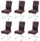 Mendler 6er-Set Esszimmerstuhl HWC-G56, Küchenstuhl Freischwinger Stuhl, Textil Wildleder-Optik - braun