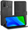 Simpeak Hülle Kompatibel mit Huawei P Smart 2020 [6,21 Zoll], Handyhülle Kompatibel für Huawei P Smart 2020 Leder Flipcase [Kartensteckplätze] [Stand Feature] [Magnetic Closure Snap] - Schwarz