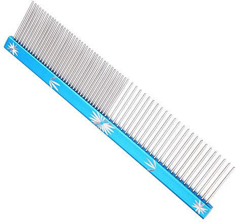 Hundekamm, Edelstahl Haustier Kamm Langhaar Pflegekamm flohkamm für Hund und Katze, Haustierhaartrimmer entfernt leicht Verwicklungen, Schmutz, Schmutz und Staub