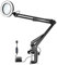LED Magnifying Lamp,Adjustable 10X Magnifier Desk Lamp with 3 Colors 4.13 Diameter Glass USB Magnifying Lamp with Adjustable Swivel Arm (Black)
