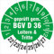 200 Prüfplaketten 30 mm geprüft gem. BGV D 36 Leitern & Tritte 2026-2031 Prüfetiketten