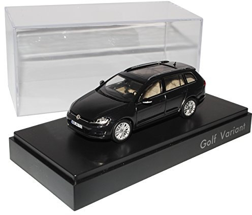 Volkwagen Golf VII 7 Variant Kombi Tief Schwarz Metallic Ab 2012 1/43 Herpa Modell Auto mit individiuellem Wunschkennzeichen