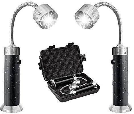 Grilllicht-Set, leistungsstarker Magnetfuß, superhelle Grilllichter, LED, 360 Grad, flexibler Schwanenhals mit Aufbewahrungsbox für Outdoor-Grilllichter, Grillzubehör, 2 Stück