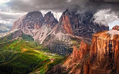 Haeran River Italien Südtirol Dolomiten Berge Alpen Diy 5D Diamond Painting By Number Unique Kits Home Wall Decor Crystal Strass Wall Decor