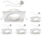 ledscom.de 5 Stück Deckeneinbaurahmen RIR Einbaurahmen weiß matt eckig schwenkbar (LED/Halogen/MR16/50mm) inkl. GU5.3 Fassung