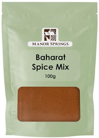 Baharat Spice Mix 100g - Authentic Middle Eastern Seasoning Blend, Ideal for Meat, Vegetables & Rice by Manor Springs