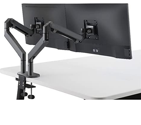 TOMYEUS Monitor Halterung 17-32Dual Monitor Ständer, Gasfeder Dual Monitor Mount, Vesa Mount 75x75 100x100, Aluminium-Vollbewegung Dual Monitor Arm, hält bis zu 17,6 £ / Arm Monitor Arme
