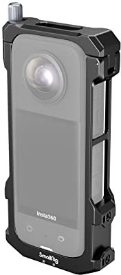 SMALLRIG Aluminium-Rahmenkäfig für Insta360 X3, Schutzhülle für Insta 360 X3, mit 1/4-Gewinde, Kaltschuhhalterung, klappbaren Fingern, Silikon-Objektivdeckel - 4088B