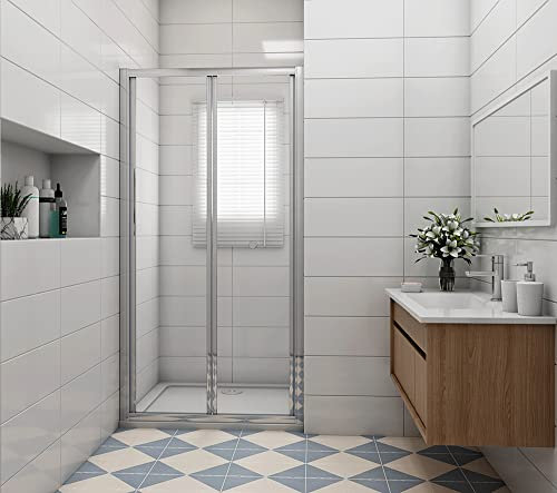 Acezanble 90cm Duschtür Nischentür Duschabtrennung 5mm Glas Dusche H185cm