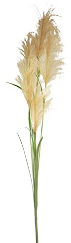 artplants.de Kunstzweig Pampasgras Linen mit Rispen, beige-braun, 145 cm - Deko Pampas Rispe