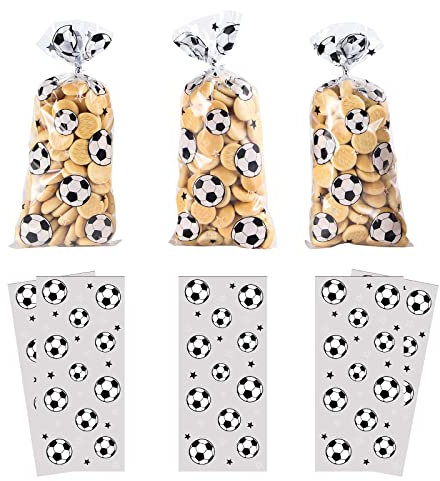 100 Pezzi Calcio Partito Favori Borsa Trattare Borse Caramelle Goodie Borse Tema Regalo Con 100 Pezzi Argento Torsione Cravatte per Bomboniere