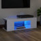 KOIECETA TV Schrank mit LED-Leuchten Lowboard Fernsehschrank Fernsehtisch Sideboard HiFi-Schrank TV Möbel Tisch Board (Hochglanz-Weiß, 90x39x30cm)
