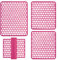 Set Tappeti Lavello 4 Pezzi Salva Lavandino Parabordo Scolapiatti Colorati Gomma (Fucsia)