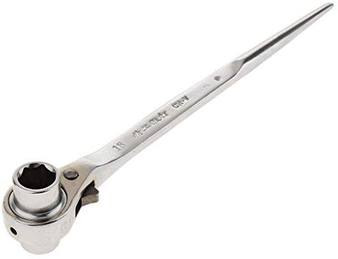 MAYABI Spanner,Ratchet Spanner Set,Double Open End Wrench,Double END Spanner, Garden Spanners 16-18mm Scaffold Podger Ratchet Spanner Hand Wrench Garage Workshop Tool-Hex