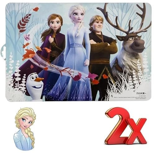 2 piezas Mantel americano de plástico para desayuno y almuerzo niños (Frozen)