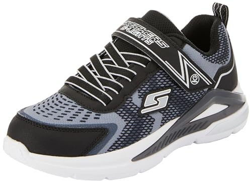 Skechers Jungen-Sneaker, schwarzes Textil/silberfarbener Rand, Größe 47, Schwarzer Textil-Silberbesatz, 30 EU