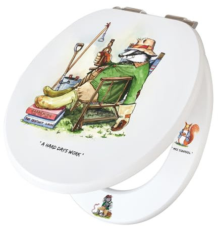 Fun Novelty Toilet Seat Soft Close, Easy Fit, Printed On 3 Surfaces with Bryn Parry Gardening Art. A Blend of Gardening & Home & Bathroom Decor, Makes A Delightful Gift for All Gardening Entusiasts.