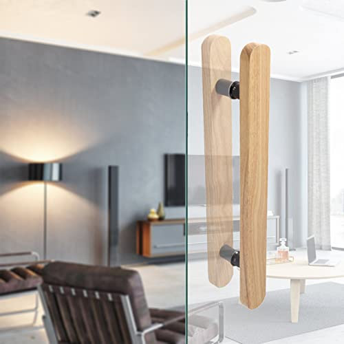 Türgriff, Außen- und Innentürgriff, Massivholz, robuster H-förmiger Push-Pull-Türgriff für Schiebetüren, Scheunentor, Duschtür, Hotelhalle (Farbe: Holz, Größe: 60 cm/40 cm (24 Zoll/15 Zoll))
