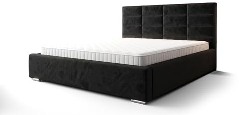 Verona Idee Polsterbett Male mit Lattenrost Holzrahmen Bettkasten 5 Größen viel Farben Auswahl 160cm x 200cm SCHWARZ