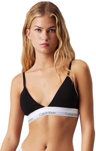 Calvin Klein Donna Reggiseno a Bralette Triangle Imbottitura Estraibile, Nero (Black), S