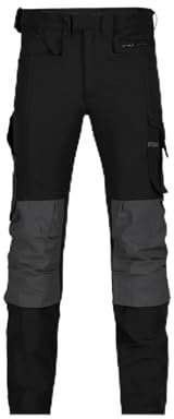 DASSY® Impax Stretch-Arbeitshose mit Kniepolstertaschen - Größe 60 - SCHWARZ/ANTHRAZITGRAU