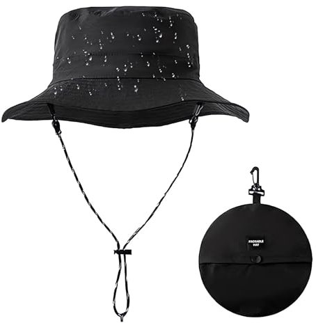 LEOEASIY Sonnenhut Herren Damen Fischerhut Bucket Hat Wasserdichter Damen Schnell Dry Packable Hut Sommer Outdoor Aktivitäten Faltbar Anglerhut Sonnenschutz Unisex Sommerhut Wanderhut 55-58CM