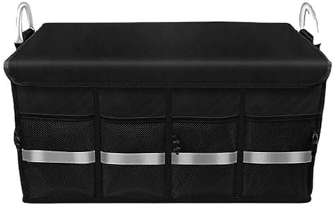 VAKUU Auto Kofferraum Organizer Für Golf GTI 2016-2023, wasserdichte Praktische Kofferraumtasche Tragbare Aufbewahrungsbox Ordentliche Tasche,A/Black