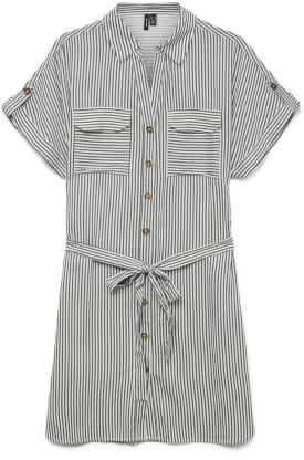 VERO Moda Damen Vmbumpy Ss Short Shirt Dress WVN Ga Noos Vmbumpy Ss Short Shirt Dress WVN Ga Noos (1er Pack)