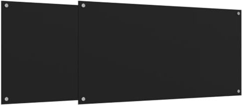 vidaXL Küchenrückwände 2 STK. Schwarz 80x60 cm Hartglas, Rückwand, Rückwand für Küche, Rückwand aus Glas, Rückwände, Spritzschutz