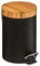 WELL HOME - Cubo pedal 3L en Metal y Bamboo color Negro Ø25,5cm