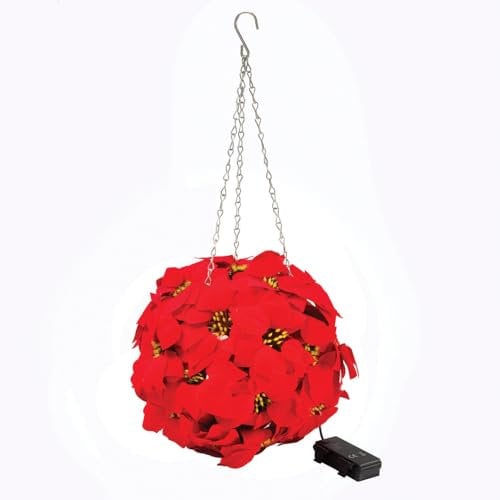 Coopers of Stortford 30cm Light-Up Artificial Poinsettia Ball