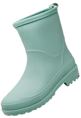Generico Stivali di Gomma Donna Pioggia Comodi Antivento, Stivaletti Pioggia Donna Bassi Stivali Corti Pianta Scarpe Pioggia Donna Invernali Colorati da Lavoro Impermeabile Ankle Boot