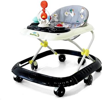 4 in 1 Baby Rollator Faltbarer Rollator, Abnehmbare elektronische Spielstation mit Lichtern und Melodien, Höhenverstellbar, einfache Lagerung, 6 Monate und mehr, Aufwachen und Gehen